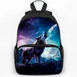 Large Capacity Howling Wolf School Backpack Kids Bookbag Animal Lion Elephant Backpack Boys Girls Schoolbag Laptop Bags Mochlia