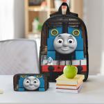 3Pcs T-thomas And Friends School bags Set for Kids Pencil Boxes Backpack Sets with Lunch Box For School Students Daypack