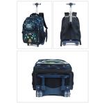 School Rolling Backpack with Wheels for Boys Football School Wheeled Backpack Set With Lunch Box Kids Travel Luggage Bags