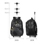 School Rolling Backpack with Wheels for Boys Football School Wheeled Backpack Set With Lunch Box Kids Travel Luggage Bags