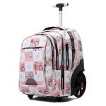 Waterproof Rolling Backpack for Women and Men Laptop Backpack with Wheels for Adults Carry on Backpack with Large Wheels for Tr