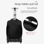 Rolling Backpack for Men Adults Business Carry on Luggage Laptop Wheeled Backpack Travel Suitcase Trolley Bag with Wheels,Black