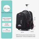 Waterproof Rolling Backpack for Women and Men Laptop Backpack with Wheels for Adults Carry on Backpack with Large Wheels for Tr