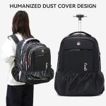 Waterproof Rolling Backpack for Women and Men Laptop Backpack with Wheels for Adults Carry on Backpack with Large Wheels for Tr