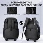 20 Inch Rolling Backpacks For Adults Large Capacity Backpack with Wheels Trolley Suitcase Wheeled Bag Laptop Backpack