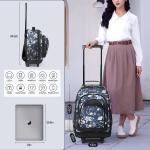 20 Inch Rolling Backpacks For Adults Large Capacity Backpack with Wheels Trolley Suitcase Wheeled Bag Laptop Backpack
