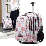 Waterproof Rolling Backpack for Women and Men Laptop Backpack with Wheels for Adults Carry on Backpack with Large Wheels for Tr