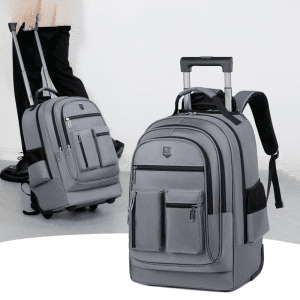 Rolling Backpack for Adults Outdoor Travel Laptop Backpack with Wheels Carry on Luggage Business Trip College Commute Travel Bag