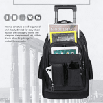 Rolling Backpack for Adults Outdoor Travel Laptop Backpack with Wheels Carry on Luggage Business Trip College Commute Travel Bag