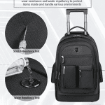 Rolling Backpack for Adults Outdoor Travel Laptop Backpack with Wheels Carry on Luggage Business Trip College Commute Travel Bag