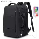 BANGE Travel Backpack Men Business Backpack School Expandable USB Bag Large Capacity 17.3 Laptop Waterproof Fashion Backpack