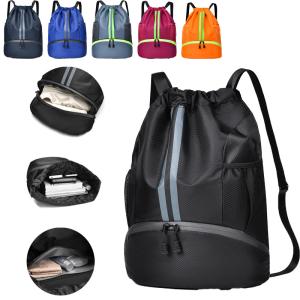 [Sports Yoga Fitness Backpack] Large Capacity Sports Drawstring Backpack-Outdoor Sports Basketball and Football Bag