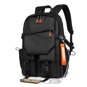 Trend Designer Men's Backpack 15.6 Laptop Backpack with USB Large Capacity Waterproof Travel Bag Simple School Backpacks for Men