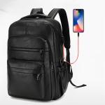 High QualityUSBCharging Backpack MenPULeather Large Capacity Computer Backpack School Backpack for Teenage Boys