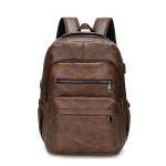 High QualityUSBCharging Backpack MenPULeather Large Capacity Computer Backpack School Backpack for Teenage Boys