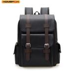 HOMEFISH Men Backpack PU Leather Bagpack Large Laptop Backpacks Male Mochilas Black Schoolbag For Teenagers Boys Brown Sac A Dos