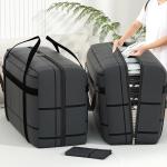 Large Capacity Portable Folding Duffel Bag Hand-Held Clothing Storage with Double Zipper Padded Wardrobe Organizer for Moving