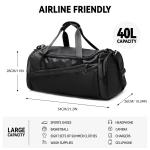 Likros Sports Gym Bag Travel Duffel Bag with Shoes Compartment for Men Women 40L Lightweight Foldable Duffel Bag Workout Bag