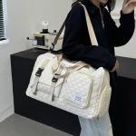 Durable Nylon Travel Duffle Bag, Portable Sports Gym Bag for Overnight Trips Shoulder Duffel Training Bag, Spacious Argyle