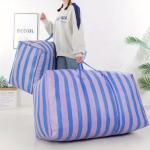180L Large-capacity Car Travel Storage Bag, Quilt, Thickened Blue and White Nylon Bag, Duffel Bag, Portable Moving Bag