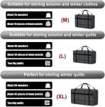 Portable Large Capacity Folding Clothing Storage Bag Hand-Held Duffel Bag Double Zipper Padded Bag Wardrobe Organizer Moving Bag