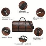 Large Capacity Retro Crocodile-Textured Travel Duffel Bag - Durable Unisex Vacation Luggage,  Versatile Gift for Men & Women