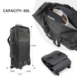 80L Rolling Duffle Bag with Wheels 31" Heavy-Duty Foldable Travel Duffel Bag Water-Resistant Wheeled Luggage with Shoulder Strap