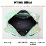 Large Capacity Holographic Travel Duffel Bag Lightweight Nylon Weekender Tote for Gym Sports Overnight Trips