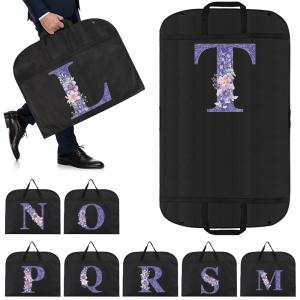 Hanging Clothes Dust Cover Organizer Dress Suit Coat Storage Bag Purple Flower Garment Bags Wardrobe Hanging Clothing Organizers