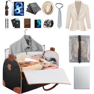 Garment Duffle Bags for Travel Luggage Bag for Women Foldable Multi-Function Storage Bag with Shoe Pouch 2 in 1 Hanging Suitcase