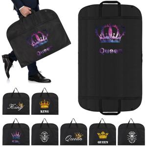 Suit Coat Dust Cover Garment Bag King Print Moisture-Proof Clothing Hanging Storage Clothes Cover Banquet Western Suit Coat Bags