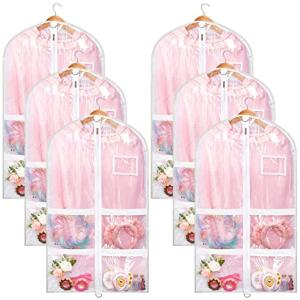 pcs Garment Bags for Dance Costume Clothing Bags Hanging Clothes Clear Dance Garment Carrier for Dancers with 5 Zipper Pockets