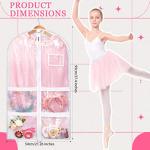 pcs Garment Bags for Dance Costume Clothing Bags Hanging Clothes Clear Dance Garment Carrier for Dancers with 5 Zipper Pockets