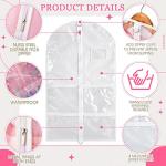 pcs Garment Bags for Dance Costume Clothing Bags Hanging Clothes Clear Dance Garment Carrier for Dancers with 5 Zipper Pockets