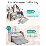 Garment Bag Duffle Bag for Travel Convertible 2 in 1 Suit Bag for Hanging Clothes Carry on Travel Bag with Shoes BagShoulder St