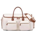 Convertible Garment Bag for Travel PU Leather Carry On Garment Duffle Bag for Men Women 2 in 1 Suit Travel Bags for Hanging Clo