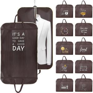 Non-Woven Dustproof Clothes Cover Dress Cover Suit Coat Food Print Storage Bag Garment Bags Wardrobe Hanging Clothing Organizer