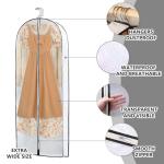 3 Pack Garment Bags for Hanging Clothes Storage Clear Suit Dress Bags with Zippers for Travel Moving Breathable Closet Storage