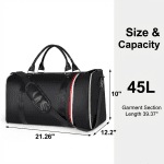 45L Garment Duffel Bag for Men, Suit Travel Bag with Hanging Garment Compartment, Waterproof Weekender Bag
