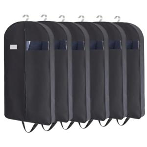 - 43" Garment Bags for Hanging Clothes Suit Bags for Men Travel with Car Garment Bags for Storage with Handle Clear Window and