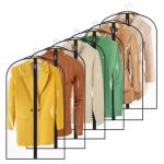 All Clear Garment Bags for Hanging Clothes 40" Suit Bags for Closet Storage Plastic Clothes Covers for Shirts Jackets Coats 6 P