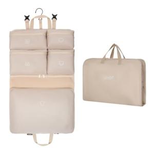 Hanging Packing Cubes Garment Bags for Travel and Storage Travel Apparel Bags for Men Women with 5 Solid Color Pockets Storage