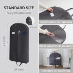 - 43" Garment Bags for Hanging Clothes Suit Bags for Men Travel with Car Garment Bags for Storage with Handle Clear Window and