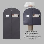 - 43" Garment Bags for Hanging Clothes Suit Bags for Men Travel with Car Garment Bags for Storage with Handle Clear Window and