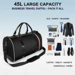 45L Garment Duffel Bag for Men, Suit Travel Bag with Hanging Garment Compartment, Waterproof Weekender Bag