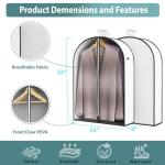 32" Garment Bags for Hanging Clothes 4" Gusseted - with Clear Window Breathable Fabric Metal Zipper Suit Coat Fur Protector for