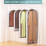 32" Garment Bags for Hanging Clothes 4" Gusseted - with Clear Window Breathable Fabric Metal Zipper Suit Coat Fur Protector for