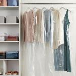 Clear Plastic Garment Bag - Dress Bags for Gowns and Dry Cleaner Covers - Hanging Clothes Organizer and Clothes Storage - 21 x