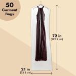 Clear Plastic Garment Bag - Dress Bags for Gowns and Dry Cleaner Covers - Hanging Clothes Organizer and Clothes Storage - 21 x
