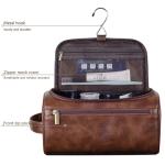 Leather Toiletry Bag for Men Women Dopp Kit Mens Hanging Toiletry Bag Travel Toiletry Bag for Traveling Large Cosmetic Bag for T